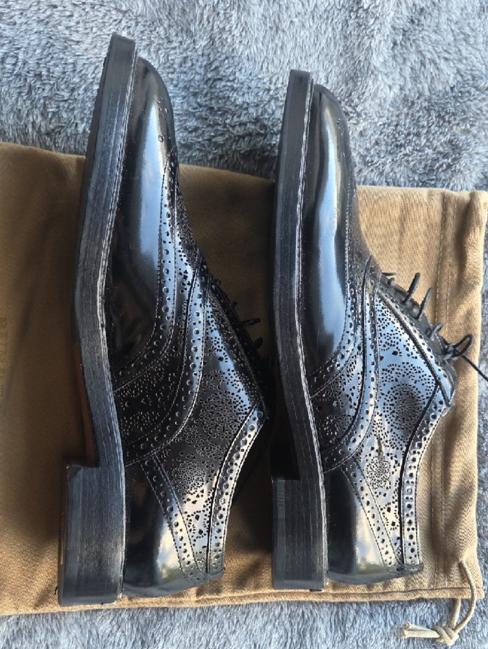 Burberry NEW Women's Black Leather Brogue Oxford Shoes Size 39.5 - Picture 5 of 11
